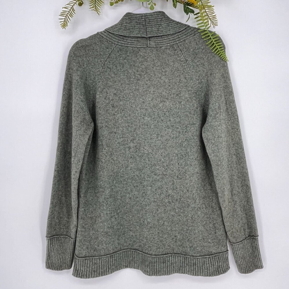Eddie Bauer Sweater Mens L Sage Green Heathered Pullover Sweater Shawl Collar - Picture 2 of 4